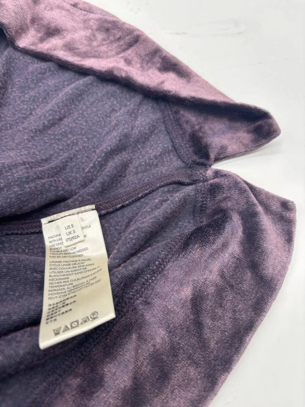 Free People Valerie Velour T-Shirt, Navy (purple really), Sz. S